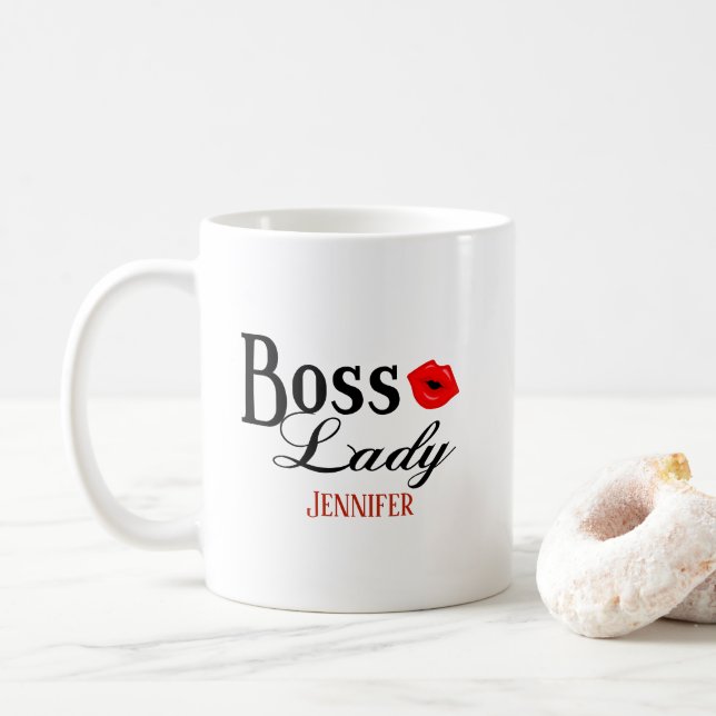 Taza De Café Jefe personalizado Lady Mug (Con donut)