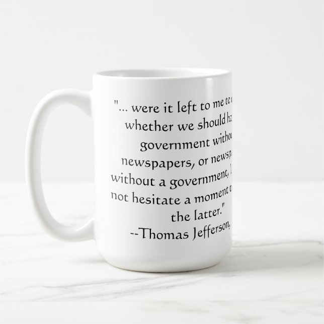 Taza De Café Jefferson acerca de los periódicos (Izquierda)