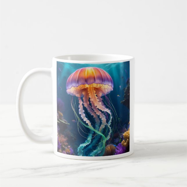Taza De Café Jellyfish art Mug (Izquierda)