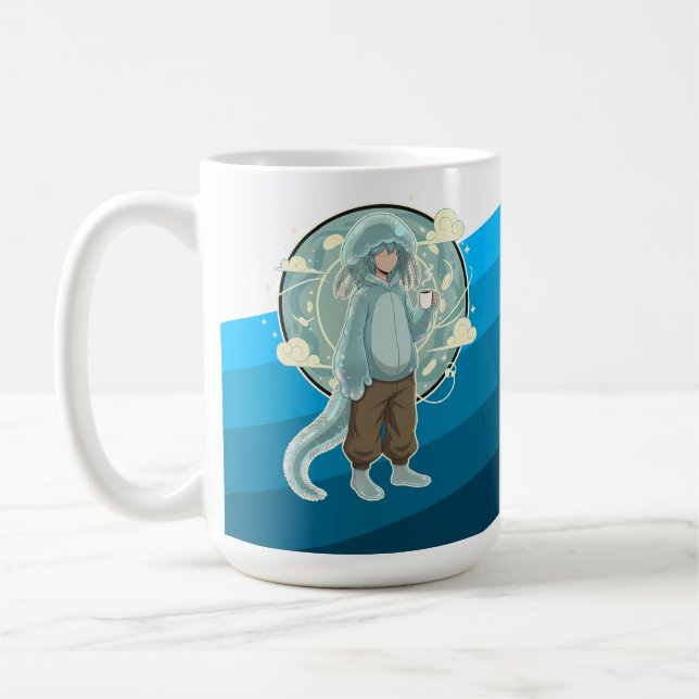 Taza De Café Jellyfish Boy Anime Coffee Art (Izquierda)