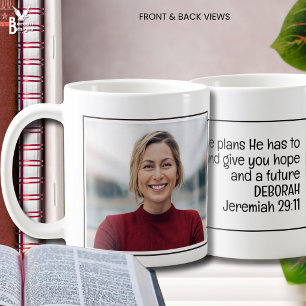 Taza De Café JEREMÍAS 29:11 Foto personalizada Versículo de la 