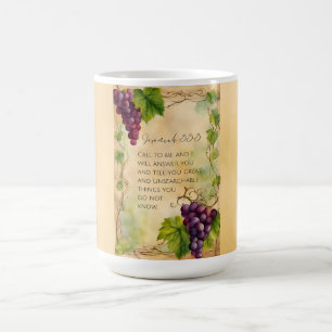 Taza De Café Jeremías 33:3 Versículo de la Biblia Cristiana