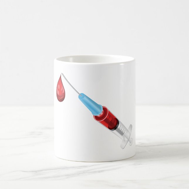 Taza De Café Jeringa De Sangre Con Caída Roja (Subido por el creador)