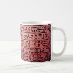 Taza De Café Jeroglifos egipcios antiguos café rojo