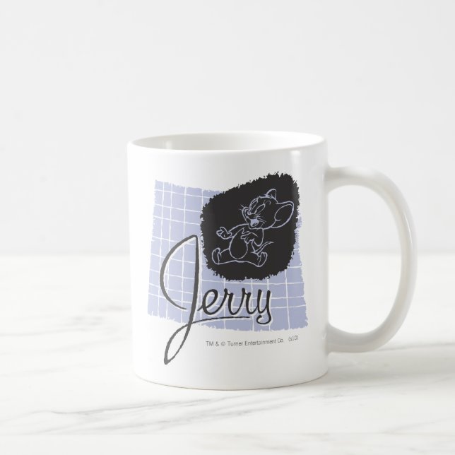 Taza De Café Jerry Black and Blue Script (Derecha)