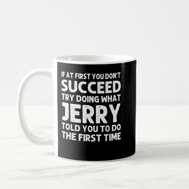 Taza De Café JERRY Gift Name Personalized Birthday Funny Christ (Izquierda)