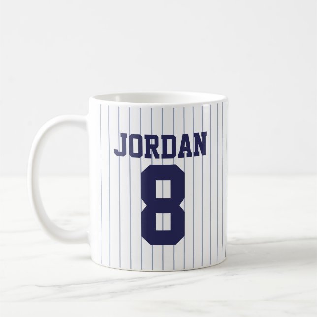 Taza De Café Jersey de béisbol con nombre y número personalizad (Izquierda)