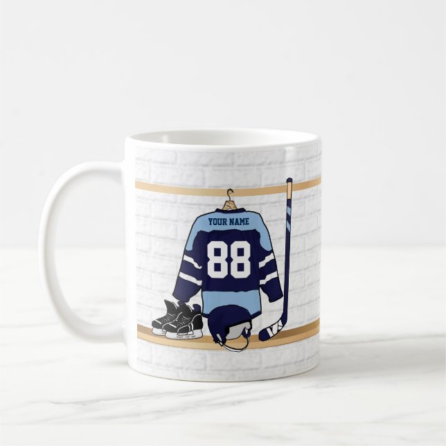 Taza De Café Jersey de encargo personalizado del hockey sobre (Izquierda)