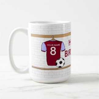 Taza De Café Jersey de fútbol azul personalizado del fútbol del