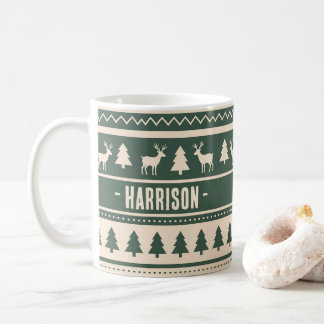 Taza De Café Jersey feo de nombre personalizado Scandi Fair Isl