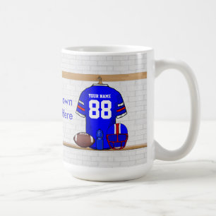 Taza De Café Jersey rojo blanco azul personalizado del fútbol