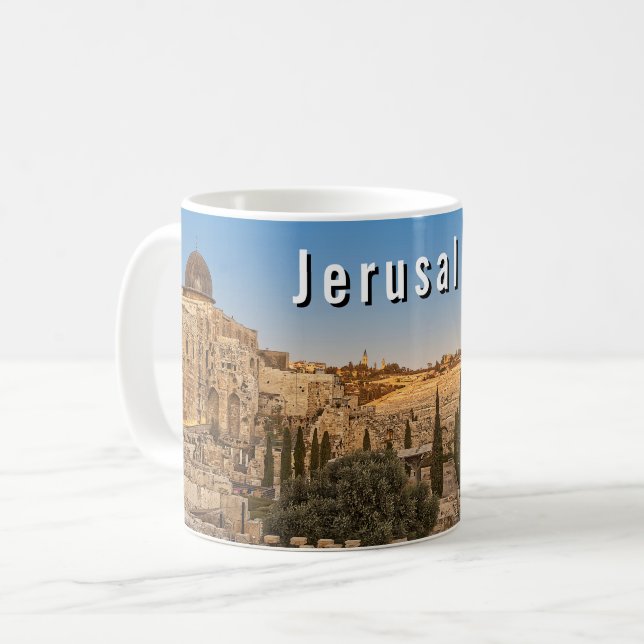 Taza De Café Jerusalem's Mount Olive and Al Aqsa Mosque (Anverso izquierdo)