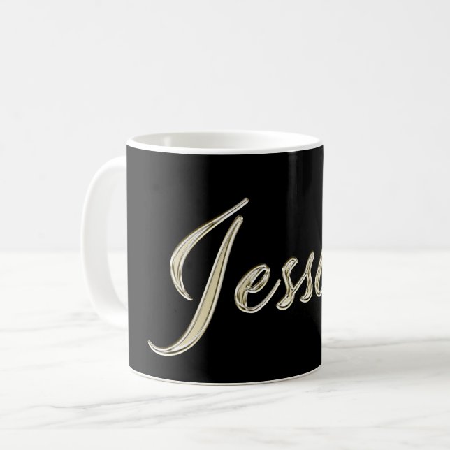 Taza De Café Jessica white gold Handwriting Tasse Kaffeetasse (Anverso izquierdo)