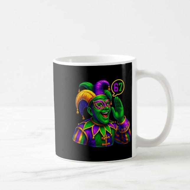 Taza De Café Jester Saying Six Seven 67 6 7 Meme Mardi Gras Fat (Derecha)