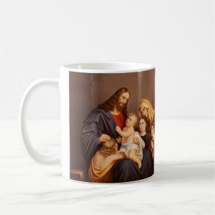 Taza De Café Jesucristo con Niños Arte Premium Fino