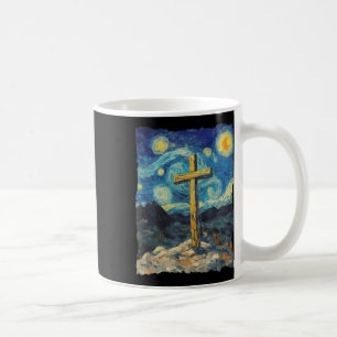 Taza De Café Jesucristo Cruz Van Gogh Estilo Noche Estelar Cris
