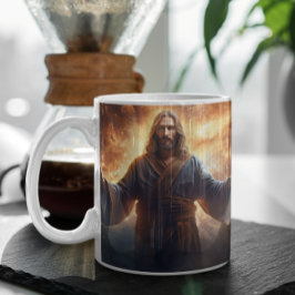 Taza De Café Jesucristo en las nubes versión 5