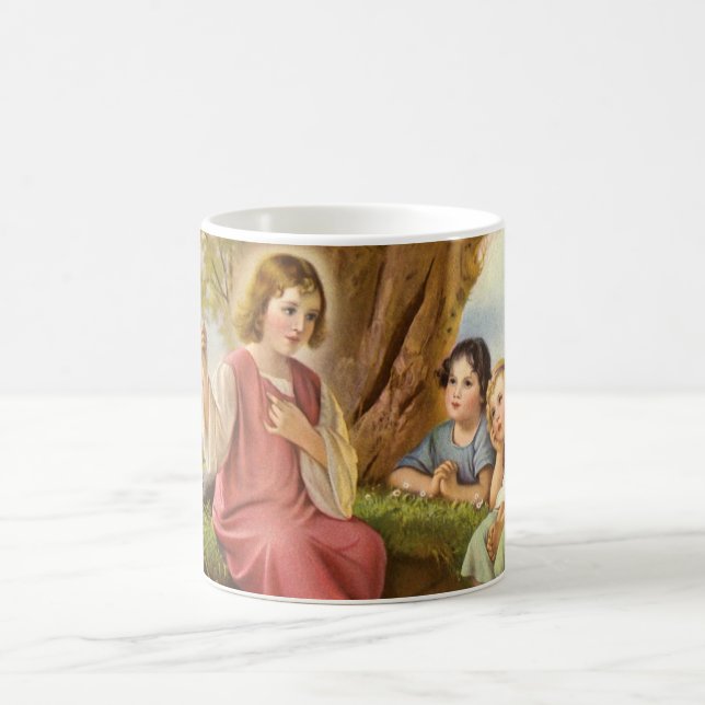 Taza De Café Jesucristo Enseñando Niños, Religión Vintage (Centro)