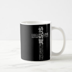 Taza De Café Jesús Ama El Blanco En El Diseño De La Cruz Cristi