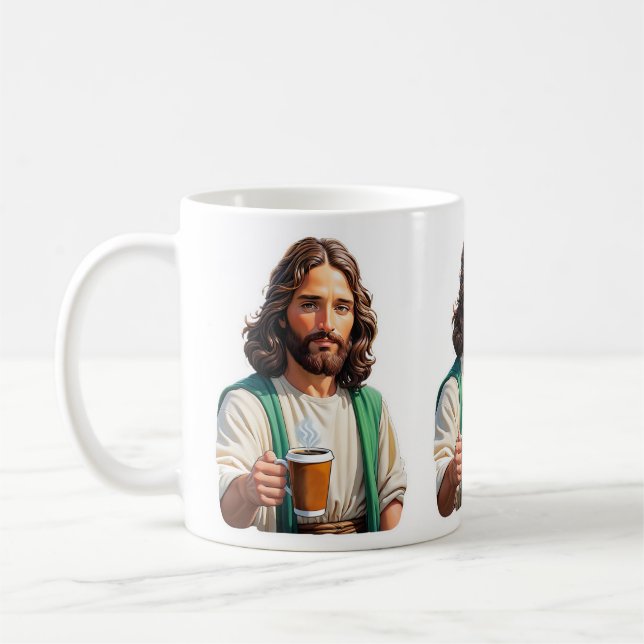 Taza De Café Jesús ama el café largo (Izquierda)