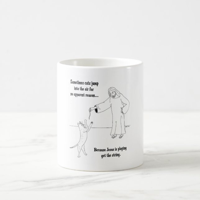 Taza De Café Jesús ama gatos (Centro)