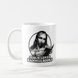 Taza De Café Jesús ama los libros prohibidos