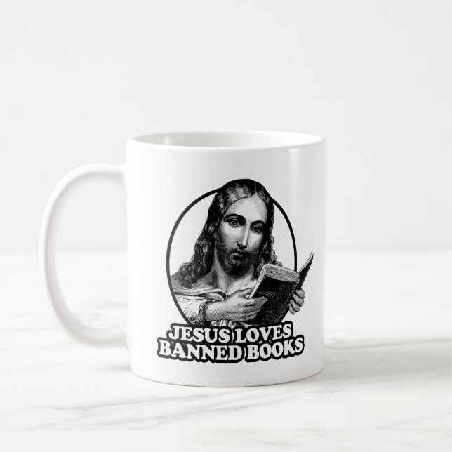 Taza De Café Jesús ama los libros prohibidos (Izquierda)