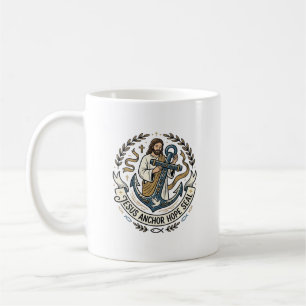 Taza De Café Jesús Ancla Esperanza Sello Jesús Ancla Esperanza