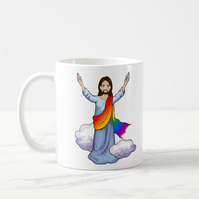 Taza De Café Jesús Arcoíris (Izquierda)