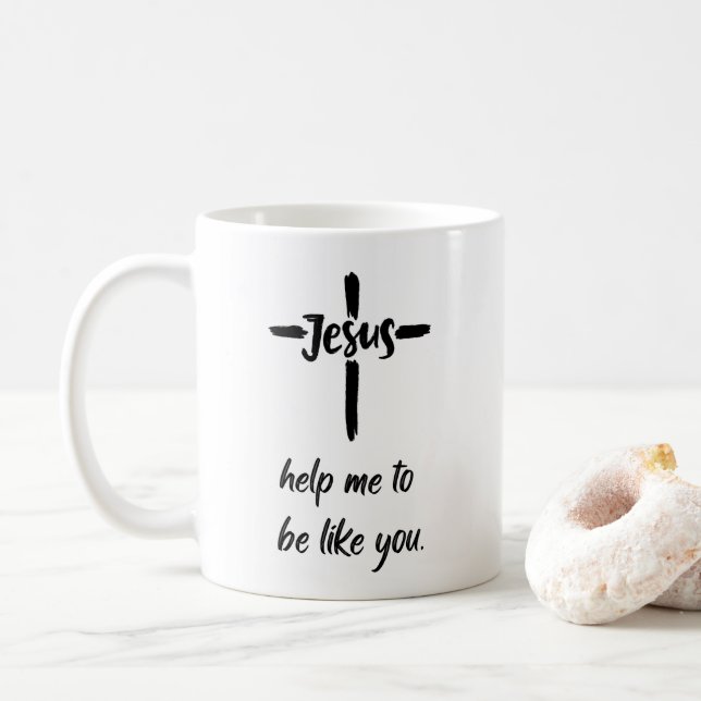 Taza De Café Jesús, ayúdame a ser como tú café (Con donut)