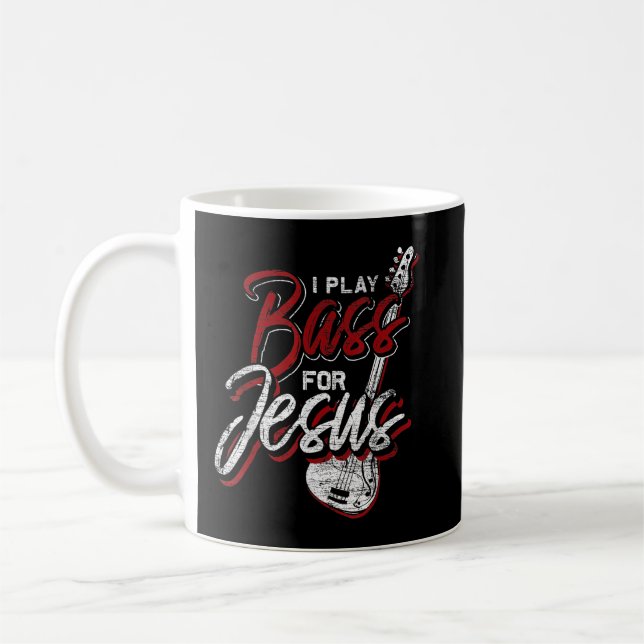 Taza De Café Jesus Battend Christian Bass Player Bass Guitar (Izquierda)