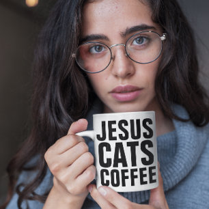 Taza De Café JESUS CATS CAFÉ CHRISTIAN CAFFEE Mugs