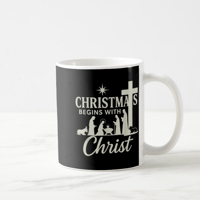 Taza De Café Jesus Christmas Begins With Christ Pjs Pajamas Tod (Derecha)