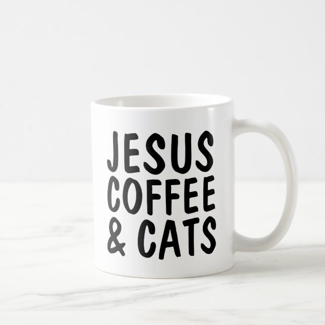 TAZA DE CAFÉ JESUS COFFEE CATS COFFEE MUG (Derecha)