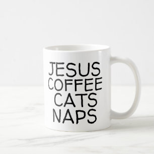 TAZA DE CAFÉ JESUS COFFEE CATS NAPS CAT COFFEE MUGS