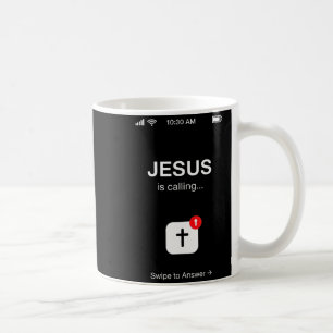 Taza De Café Jesús Divertido Está Llamando Humor Religioso Cris