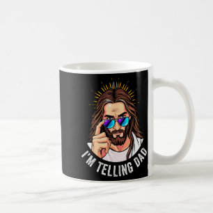 Taza De Café Jesús divertido se lo voy a decir a papá Religioso