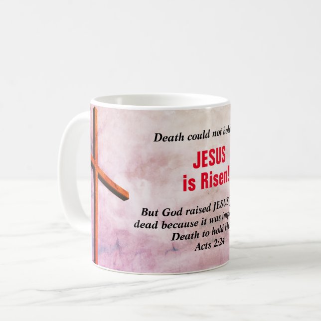 Taza De Café JESÚS ES AYUDA Cristiana RISEN (Anverso izquierdo)