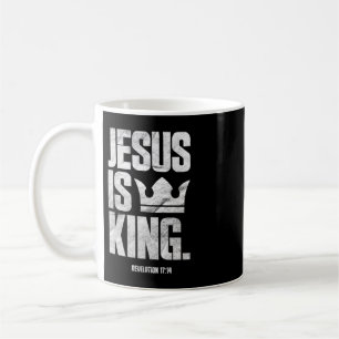 Taza De Café Jesús es el Rey Cristiano Biblia Escritura Cita Ti