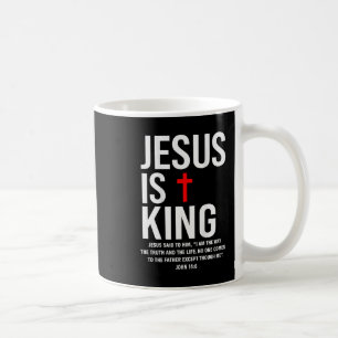 Taza De Café Jesús es el Rey Juan 14_6 Disfraz Jesús Cristiano