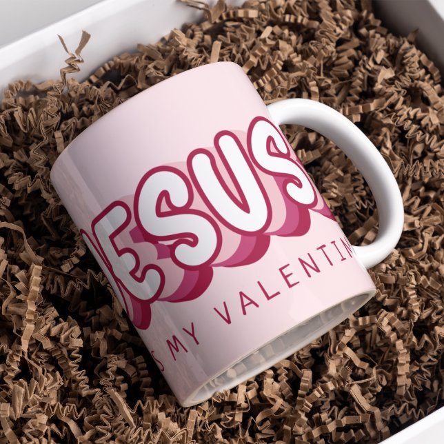 Taza De Café Jesús Es Mi Corazón Rojo Cristiano Valentino Retro (Subido por el creador)