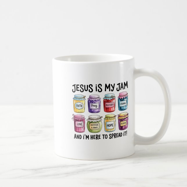 Taza De Café Jesús es mi jam y estoy aquí para difundir bi cris (Derecha)