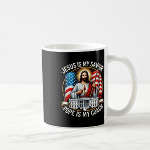 Taza De Café Jesús Es Mi Salvador, El Papa Es Mi Entrenador, La