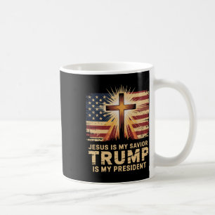Taza De Café Jesús es mi salvador Trump es mi presidente Bíblic