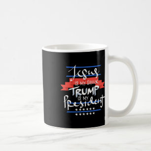 Taza De Café Jesús es mi salvador Trump es mi presidente Patrió