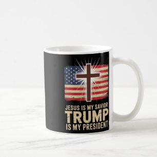 Taza De Café Jesús es mi salvador Trump es mi presidente políti