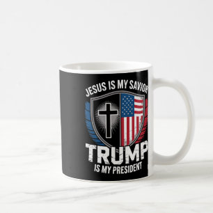 Taza De Café Jesús es mi salvador Trump es mi presidente Pro-tr