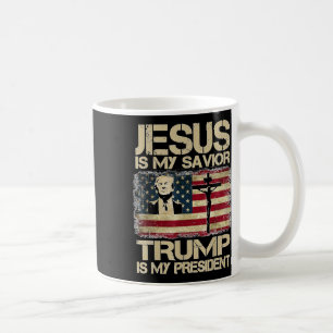 Taza De Café Jesús Es Mi Salvador Trump Mi Presidente Cristiano