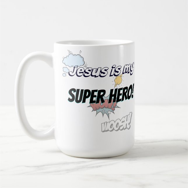 Taza De Café ¡Jesús es mi Super Hero! (Izquierda)