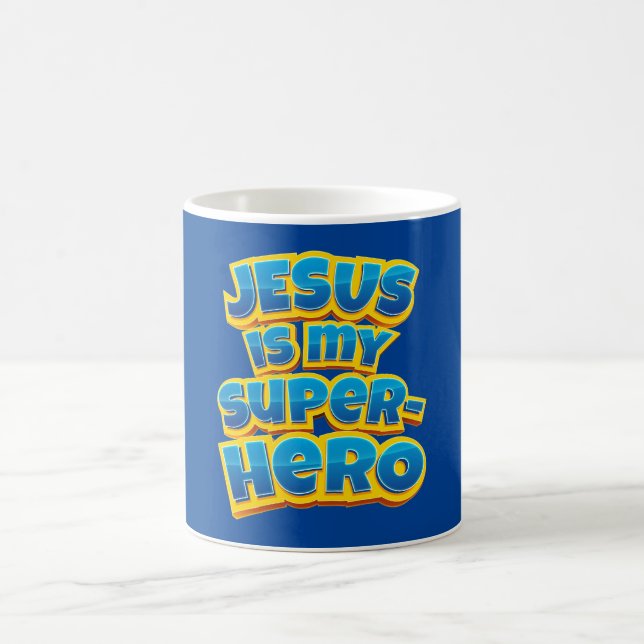 Taza De Café Jesús es mi superhéroe niños y fe cristiana adulta (Centro)